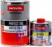 Грунт акриловый 4+1 PROTECT 300 Novol (1л) + отвердитель (0,25л), черный