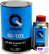 40-105-0800, Q-Refinish, Грунт акриловый 2K MS FILLER 5:1 черный 0,8л + отвердитель 0,16л