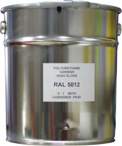 Купити Емаль поліуретанова RAL 5012 в комплекті з затверджувачем та розчинником, тара 10л. - Vait.ua