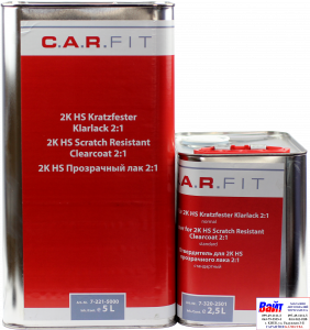 Купить 7-221-5000, C.A.R.FIT, 2K HS Scratch Resistant Clearсoat, Прозрачный лак HS, 5л - Vait.ua