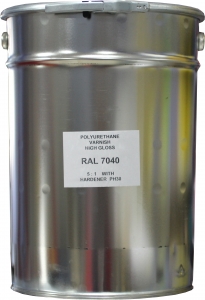 Купити Емаль поліуретанова RAL 7040 в комплекті з затверджувачем та розчинником, тара 15л. - Vait.ua