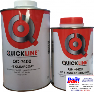 Купити 2К акрил - уретановий швидковисихаючий лак QuickLine HS QC-7400 (1л) + затверджувач QH-4420 (0,5л) - Vait.ua