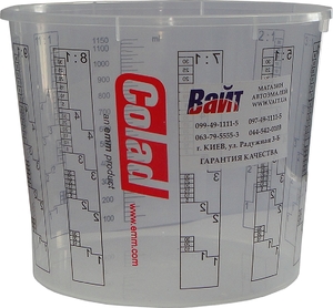 Купити Мірна пластикова тара для змішування фарб COLAD без кришки, 1,4л - Vait.ua
