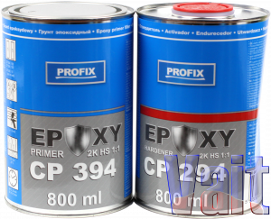 Купити CP394 + CP294 , Profix, Епоксидний ґрунт - наповнювач, CP394 Epoxy 2К HS 1:1, 0,8 л + 0,8 л, сірий - Vait.ua