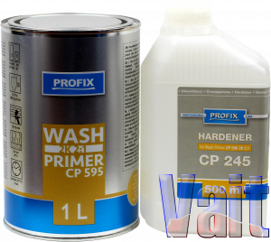 Купить CP595 + CP245 , Profix, Грунт реактивний, протравливающий (кислотный), CP595 Washprimer 2K 2:1, 1 л + 0,5 л, желтый - Vait.ua