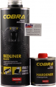 Купити COBRA Truck Bedliner Захисне покриття із структурним ефектом на базі поліуретанових смол 2K (0,6 л + 0,2 л), чорне - Vait.ua