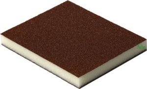 Купити Двостороння абразивна губка Flexifoam Red Soft Pad, 120x98x13мм, P120 - Vait.ua