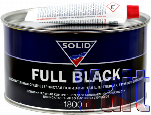 Купити Шпаклівка наповнювача середньозерниста поліефірна Solid Full BLACK, 1,8 кг - Vait.ua