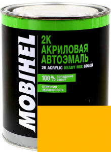 Купити 225 Емаль акрилова Helios Mobihel "Жовта" (1л) у комплекті з затверджувачем 9900 (0,5л) - Vait.ua