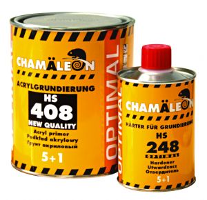 Купити Акриловий грунт-наповнювач 408 5+1 Chamaleon HS Optimal (1л) + затверджувач (0,2л), білий - Vait.ua