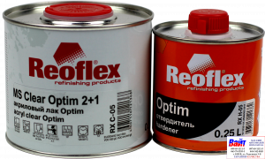 Купити RX C-05 Optim MS Clear 2+1, Reoflex, Двокомпонентний акриловий лак (0,5л) у комплекті з затверджувачем RX H-05 (0,25л) - Vait.ua
