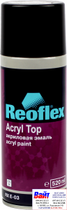 Купити RX E-03 Acryl Top Spray, Reoflex, Однокомпонентна акрилова емаль аерозоль (400 мл), чорний матовий - Vait.ua