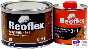 Купити RX F-04 Acryl Filler 3+1, Reoflex, Двокомпонентний акриловий ґрунт 3+1, сірий - Vait.ua