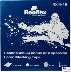 Купити RX N-16 Foam masking tape, Reoflex, Поролоновий валик для прорізів, 5м, упаковка 10шт х 5м, (D 13мм) - Vait.ua