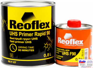 Купити RX F-07 UHS Primer Rapid 90, Reoflex, Двокомпонентний швидкий акриловий ґрунт UHS (0,8л) в комплекті з затверджувачем RX H-17 (0,2л), світло-сірий - Vait.ua