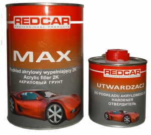Купить Грунт акриловый 5+1 HS Red Car MAX POD, черный + отвердитель (комплект 1,4кг) - Vait.ua