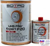 T022140, SOTRO, SOTRO UHS Acryl ﬁller 5:1 Expert F20, Двухкомпонентный акриловый грунт-наполнитель с высоким содержанием сухого остатка (UHS - Ultra High Solid), 4 литра + отвердитель, серый