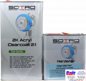 T032050, SOTRO, SOTRO HS Acryl Clearcoat Expert C20, Двокомпонентний акриловий безбарвний лак з високим вмістом сухого залишку (HS - High Solid), 5 літрів + нормальний затверджувач (T032525)