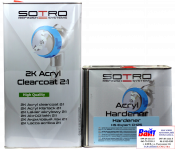 T032050, SOTRO, SOTRO HS Acryl Clearcoat Expert C20, Двухкомпонентный бесцветный акриловый лак с высоким содержанием сухого остатка(HS - High Solid), 5 литров + быстрый отвердитель (T032625)