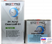 T032050, SOTRO, SOTRO HS Acryl Clearcoat Expert C20, Двокомпонентний акриловий безбарвний лак з високим вмістом сухого залишку (HS - High Solid), 5 літрів + швидкий затверджувач (T032625)