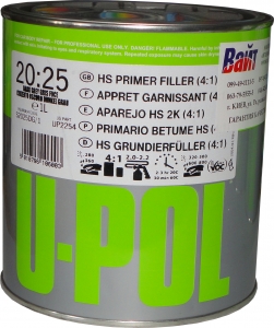 Купити 2К 4:1 Акриловий ґрунт-наповнювач S2025 U-Pol HS темно-сірий, 1л - Vait.ua