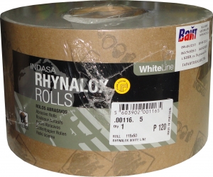 Купити Абразивний папір INDASA RHYNODRY WHITE LINE (Біла лінія) в рулонах стійкий до зносу 115мм x 50м, P40 - Vait.ua