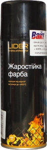 Купить Жаростойкая аэрозольная эмаль LIDER  до +400С, черная (400 мл) - Vait.ua