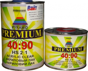 Купити 2К акриловий лак Pyramid HS PREMIUM 40:90 (1л) + затверджувач (0,5л) - Vait.ua