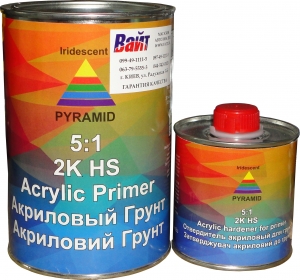 Купити Акриловий ґрунт-наповнювач PYRAMID HS 5:1 (0,8л) + затверджувач (0,16л), білий - Vait.ua