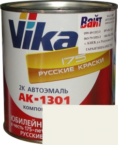 Купити 201 Акрилова автоемаль Vika АК-1301 "Біла" (0,85кг) в комплекті зі стандартним затверджувачем 1301 (0,21кг) - Vait.ua