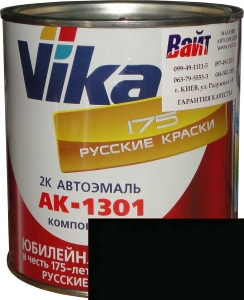 Купити 601 Акрилова автоемаль Vika АК-1301 "Чорна" (0,85кг) у комплекті зі стандартним затверджувачем 1301 (0,21кг) - Vait.ua